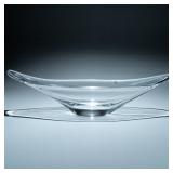 SIGNED DAUM FRANCE 13" CRYSTAL GONDOLA DISH