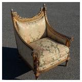 LOUIS XVI STYLE ORNATE GILDED ARMCHAIR