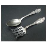 MECHANICS STER CO. STERLING TEASPOON & FORK 45g