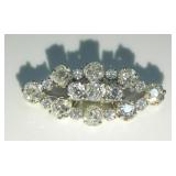 14KT WHITE GOLD & 19 WHITE DIAMONDS BROOCH 5.5g