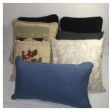 7 ASSTD. ACCENT PILLOWS:BLUE,BLACK,TAN