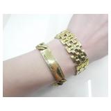 TWO GOLD PLATED BRACELETS