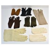 ASSORTED WOMENS SMALL LEATHER & SUEDE GLOVES