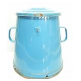 BUDAFOK HUNGARIAN BLUE ENAMELWARE LIDDED POT