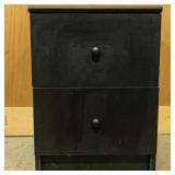 BLACK 2 DRAWER BEDSIDE TABLE 18"W19"D22"T