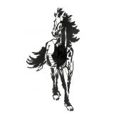 METAL HORSE SILHOUETTE WALL SCULPTURE