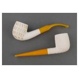 (2) VINTAGE MEERSCHAUM PIPES IN CASES