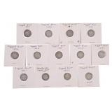 (13) US CAPPED BUST SILVER DIMES 10C