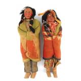 (2) SKOOKUM NATIVE AMERICAN DOLLS