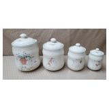 Duck Stoneware Canister Set as is