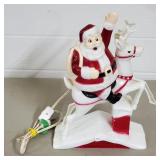 Vintage Miller Santa Riding Reindeer Plastic Ligh