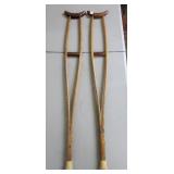 Pair of Vintage Wood Crutches