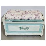 Vintage Floral Cushioned Storage trunk