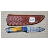 7 1/2" L Damascus Steel Hunting Knife