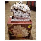 Lefton Sleigh Cookie Jar w/ Box