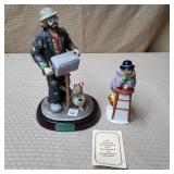 11 1/2"HHurdy Gurdy Man Emett Kelly Porcelain