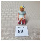 Lead Girl in Rocking Chair Figure