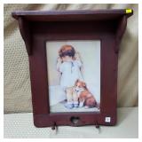 Wooden Little Girl & Puppy Shelf