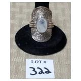 Indian .925 Mother of Pearl Ring, Size 11