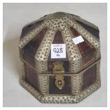 Wood Jewelry Box w/ Mens & Assorted Costume