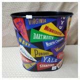 College Pennants Waste Bin