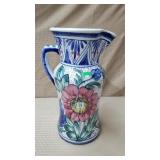 17 3/4" H Spanish Hand Painted Floral Jug