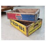2- Vintage Wooden Pop Crates - Pepsi-Cola