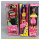 Ruffle Fun & Surf City & Tree Trimming Barbie