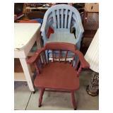 4- Plastic & 1-Wooden Arm Chairs