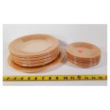 17-Pcs of Fire King Peach Luster Plates