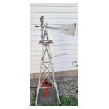 57" Tall  Windmill/ Pump Dï¿½cor on 18" Block