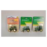 3- 1/64 John Deere  Tractors