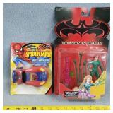 Spider-Man Pull Back Car & Batman & Robin Figure