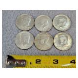 6- 1968 Kennedy Half Dollars