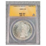 1880-S Morgan Silver Dollar- Graded MS63