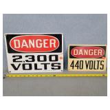 Enamel & Tin Volt Danger Signs