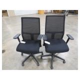 Lot - (2) Black Office Chairs