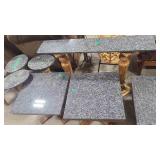 GRANITE TOP ENTRY TABLE W/ 3 ACCENT TABLES