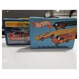 2 VINTAGE HOT WHEEL & MATCH BOX CAR CASES W/ CARS