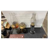 3 VINTAGE KEROSENE LAMPS