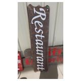 WOOD RESTAURANT SIGN 60" X 2" X 15"