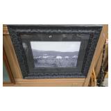 FRAMED PRINT OF EARLY BIGFORK, MT - 29" X 23"