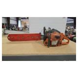 TWO HUSQVARNA CHAINSAWS, 1 W/ BAR. 1 WITHOUT