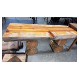 RUSTIC LOG ENTRY TABLE 60" X 21" X 27"