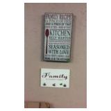 KITCHEN SIGN & FAMILY SIGN