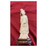 CARVED IVORY FIGURINE, 5" TALL