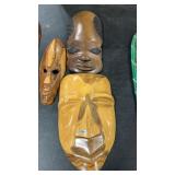 3 WOOD CARVED TRIBAL MASKS