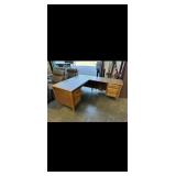 OAK L-SHAPED 2 PC. DESK