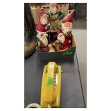 VINTAGE TELEPHONE & BX OF SANTAS