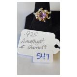 925 AMETHYST GARNET RING